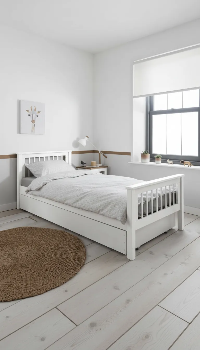 White Wooden Cot view 2