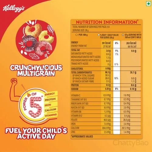 Kelloggs Froot Loops - Crunchy Multigrain Cereal 285 g view 3