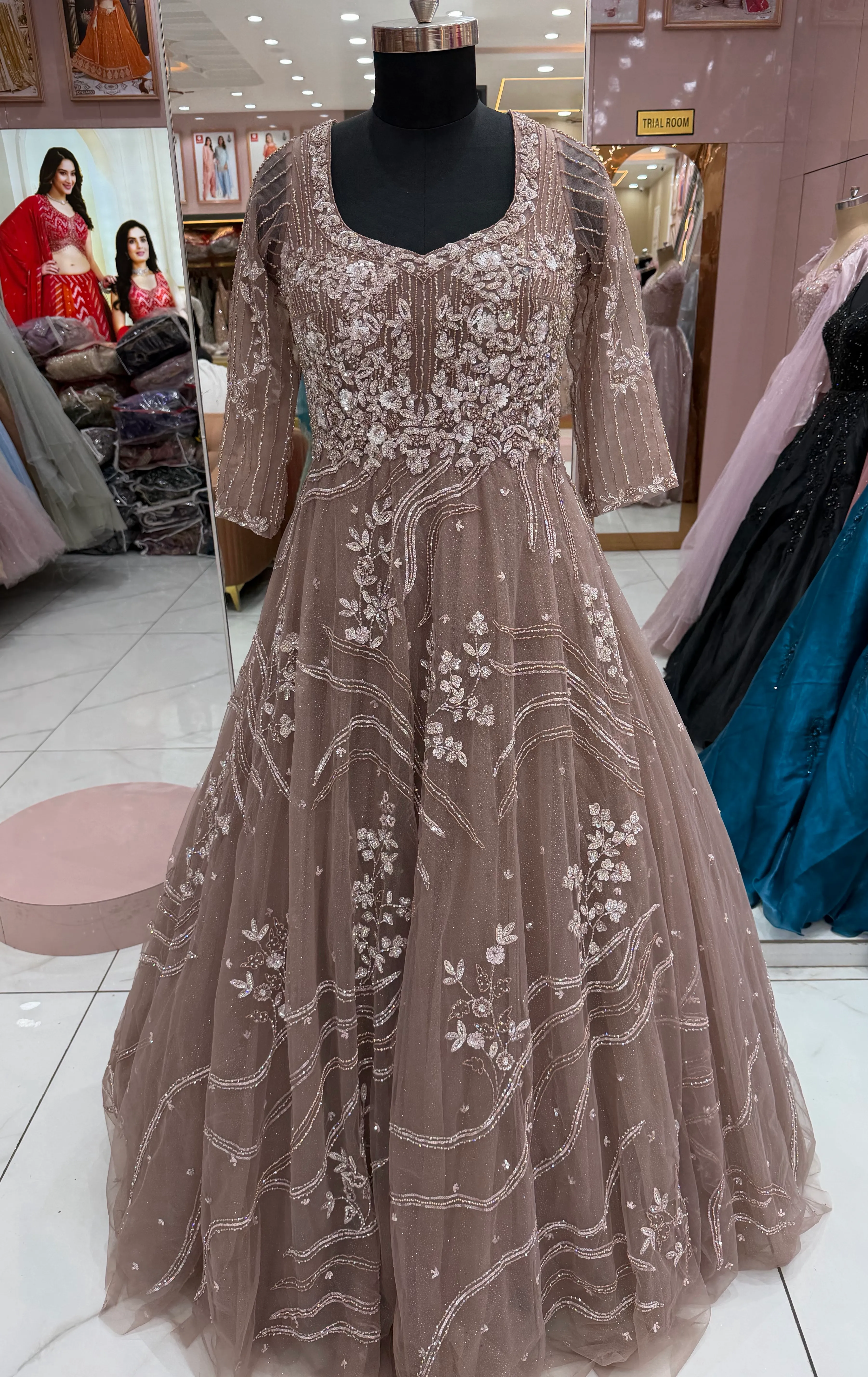 Embroidered Evening Gown view 2
