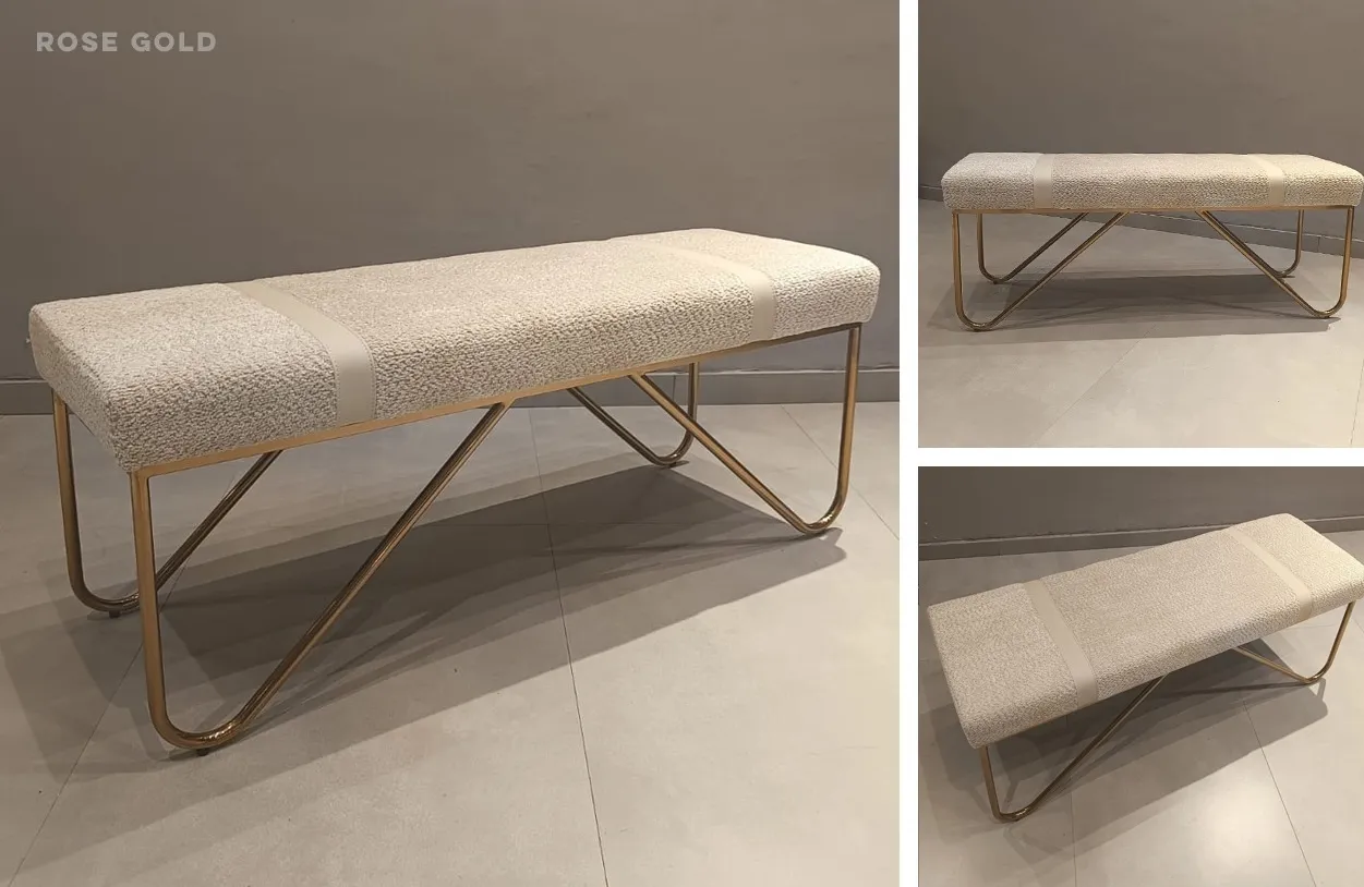 Rose Gold Upholstered Bench: IFC/BE/SC361 view 2