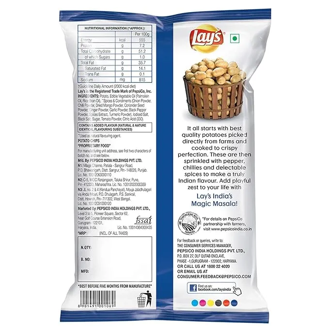 Lays Potato Chips - India's Magic Masala 78 g view 2