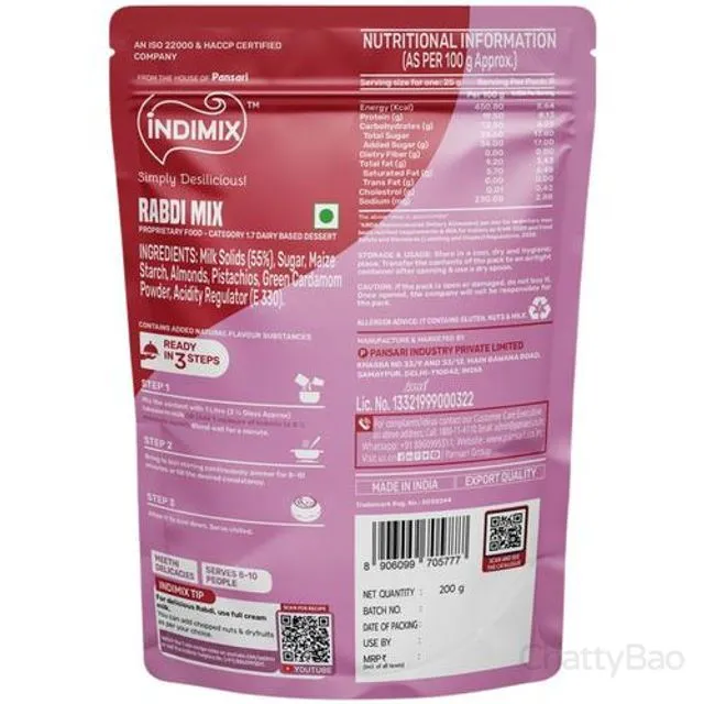 Pansari Indimix Rabdi Mix 200 g view 2