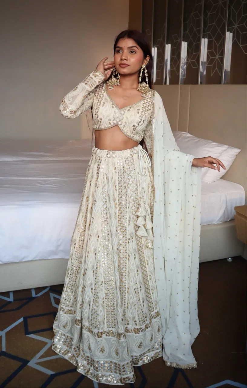 Riwayat Lehenga Set - Ivory view 3
