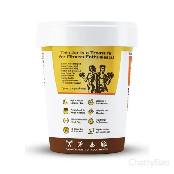 Pintola High Protein Dark Chocolate Peanut Butter Crunchy 1 Kg view 2