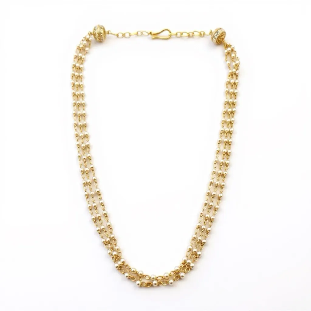 Gold-Plated Pearls Necklace view 3