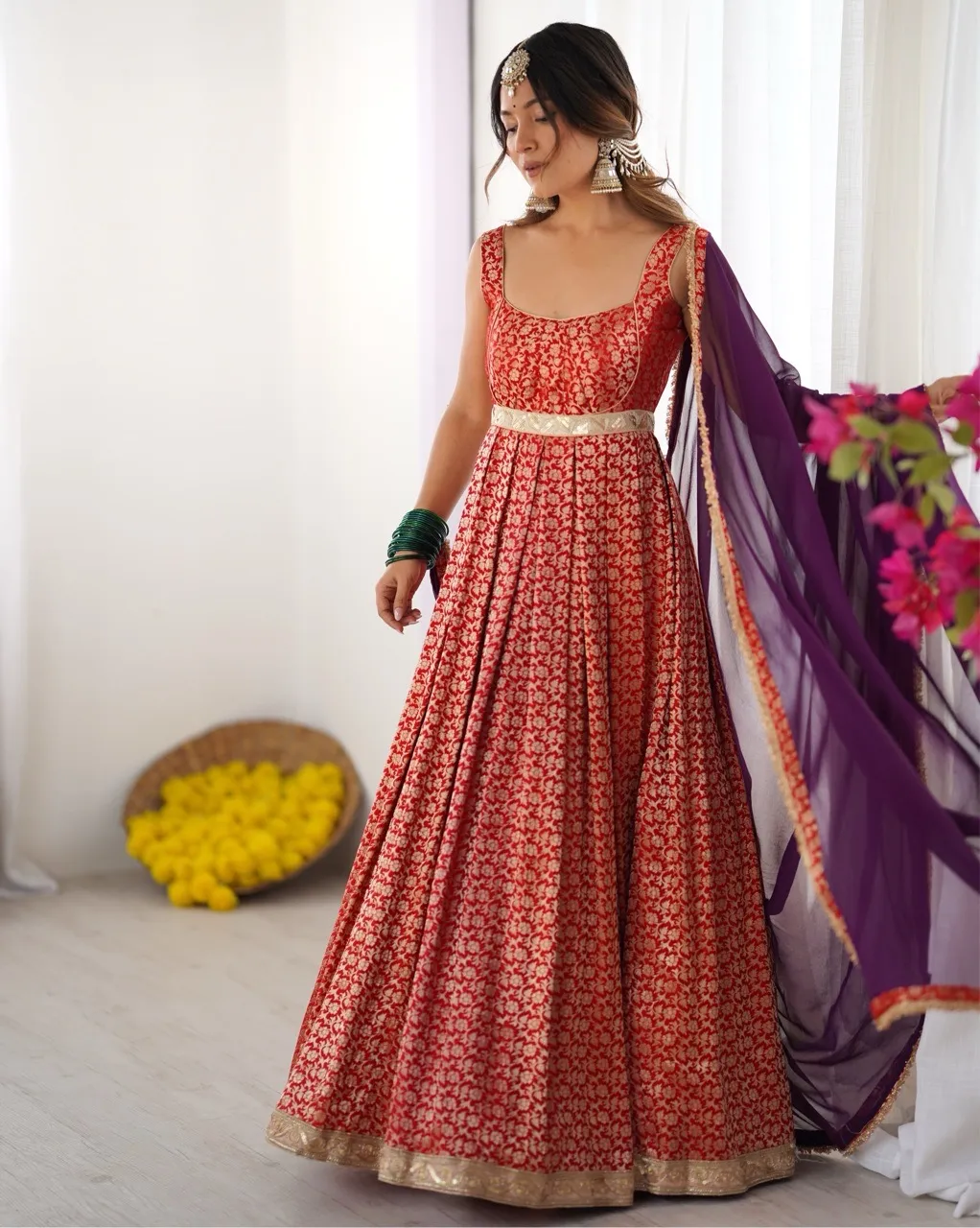 ‘Zarisha’ Anarkali - Red view 2