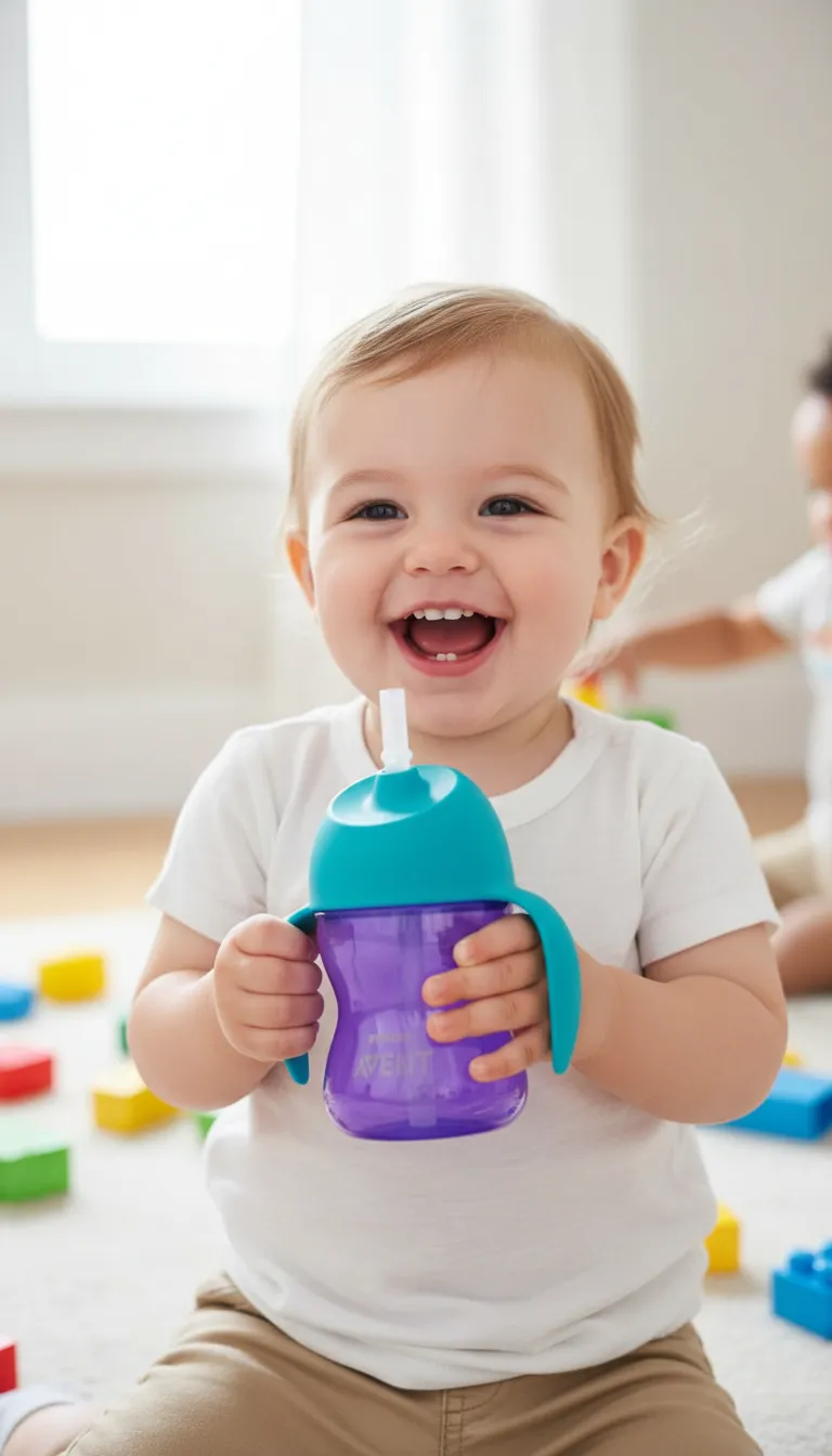 Avent Straw Cup, 7oz (Purple) 9m + view 2