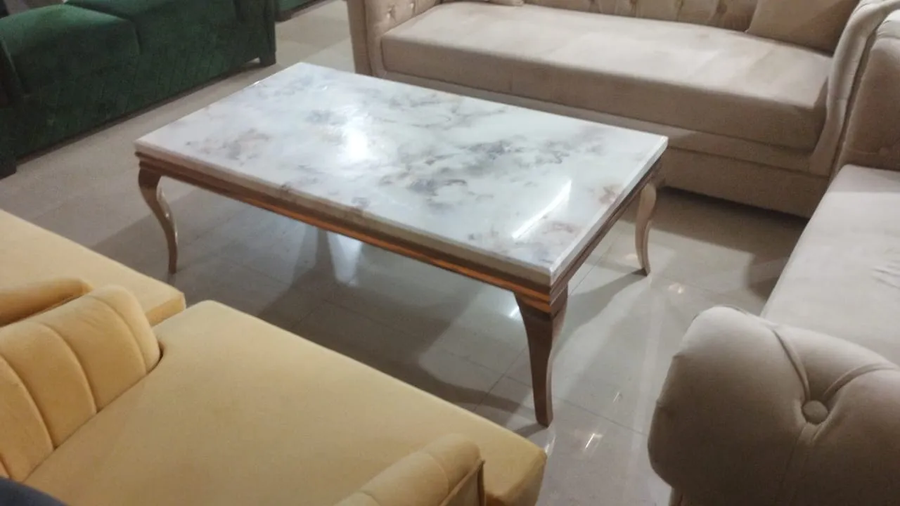 Single Centre Table With Marble Top Rosegold