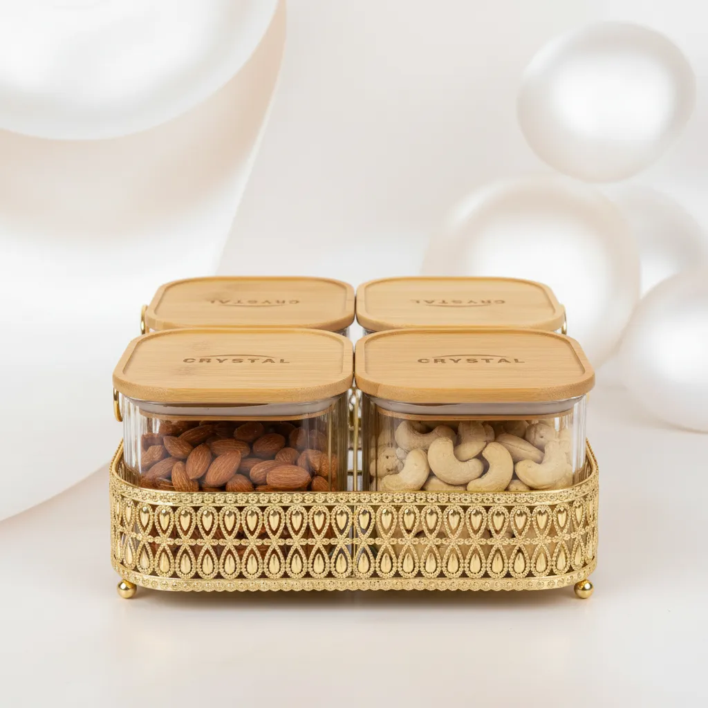 Crystal Glass Jar Set