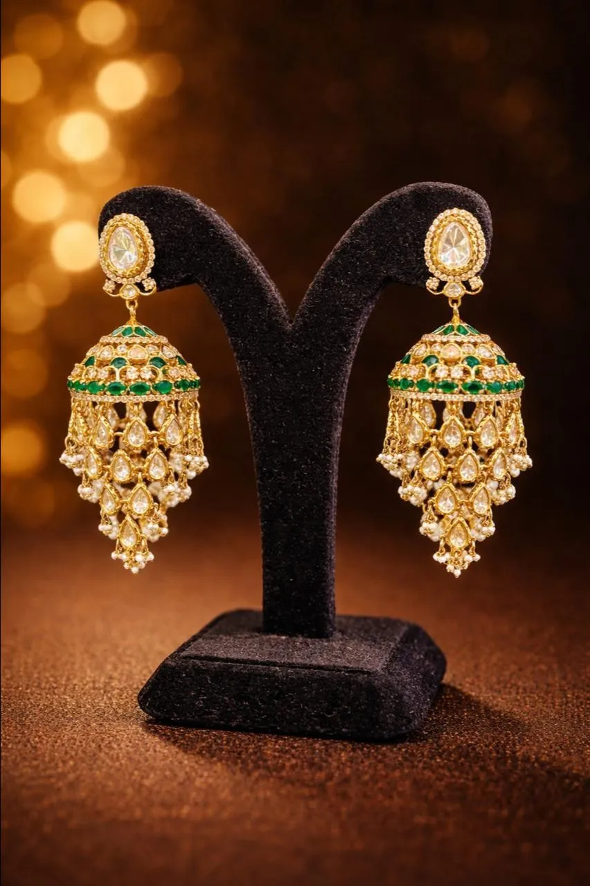 Kundan Chandelier Earrings view 2
