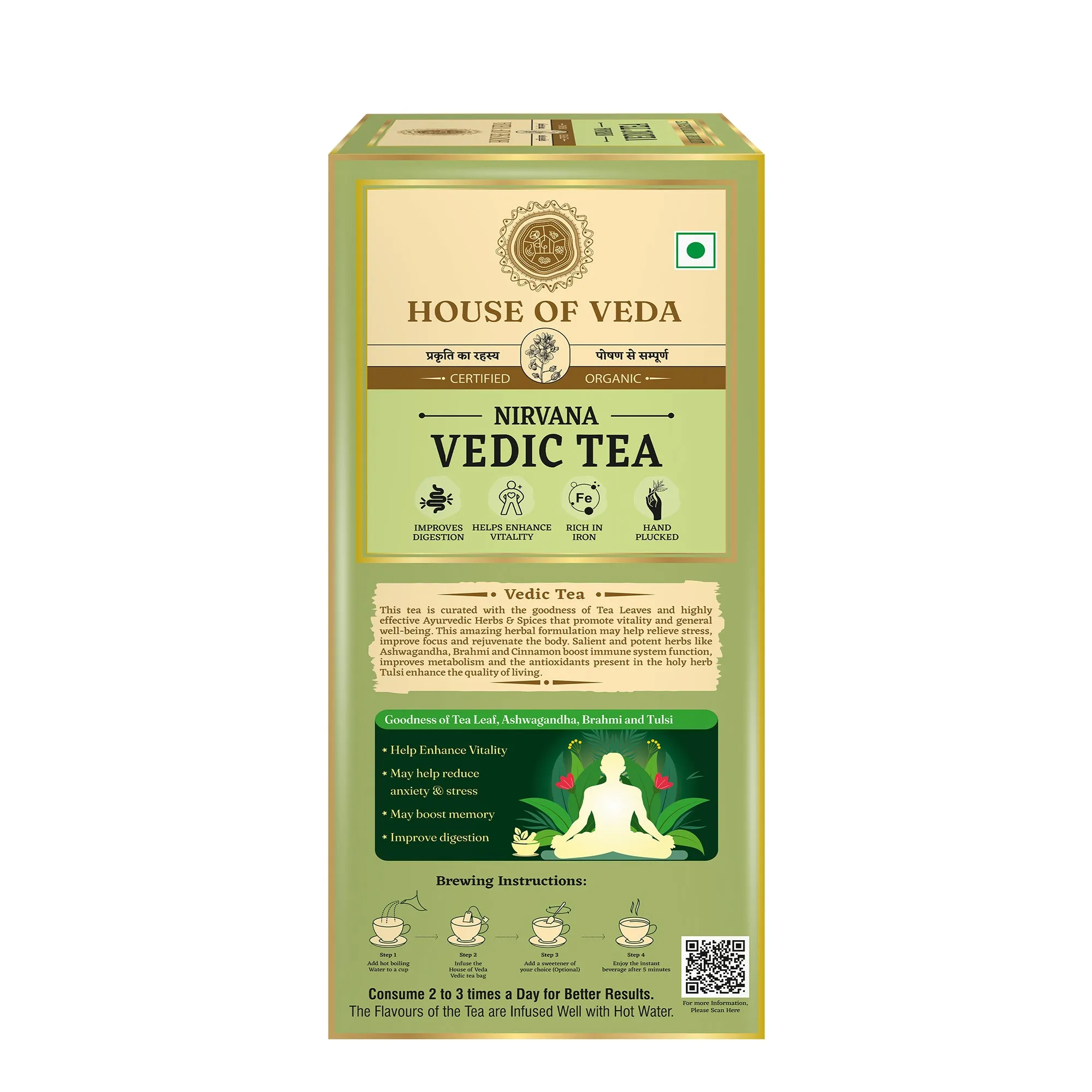 House Of Veda Nirvana Vedic Tea Bag 25 Pieces view 2