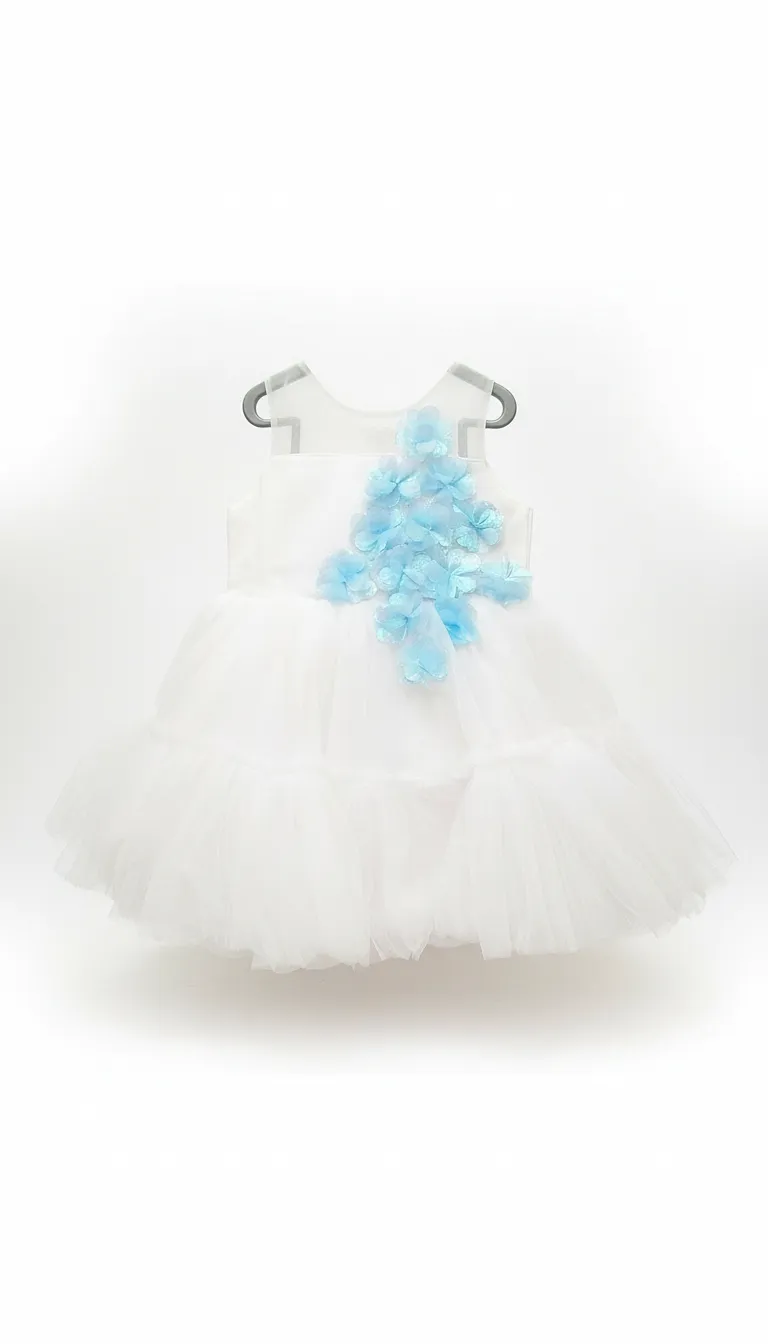 Girls Fancy Frock White view 2