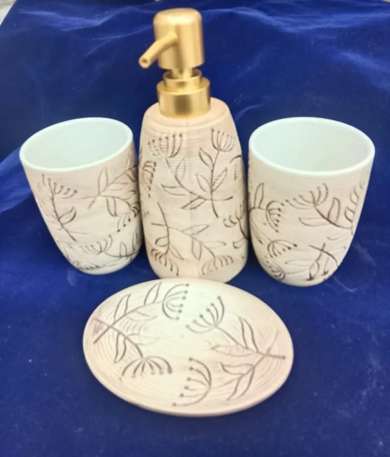 Marble Bathroom Accessory Set view 2