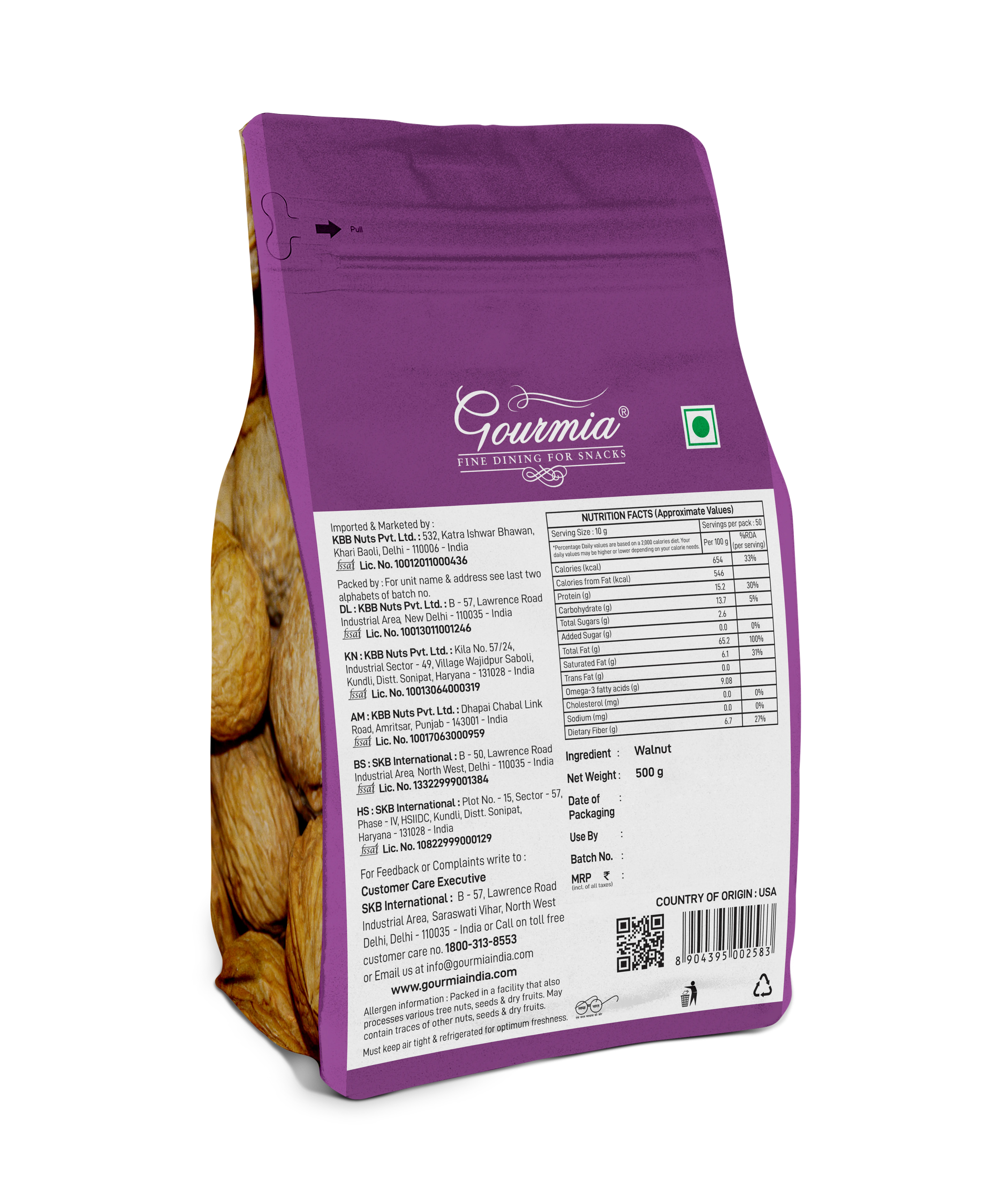 Gourmia California Walnut Inshell 500 g view 2