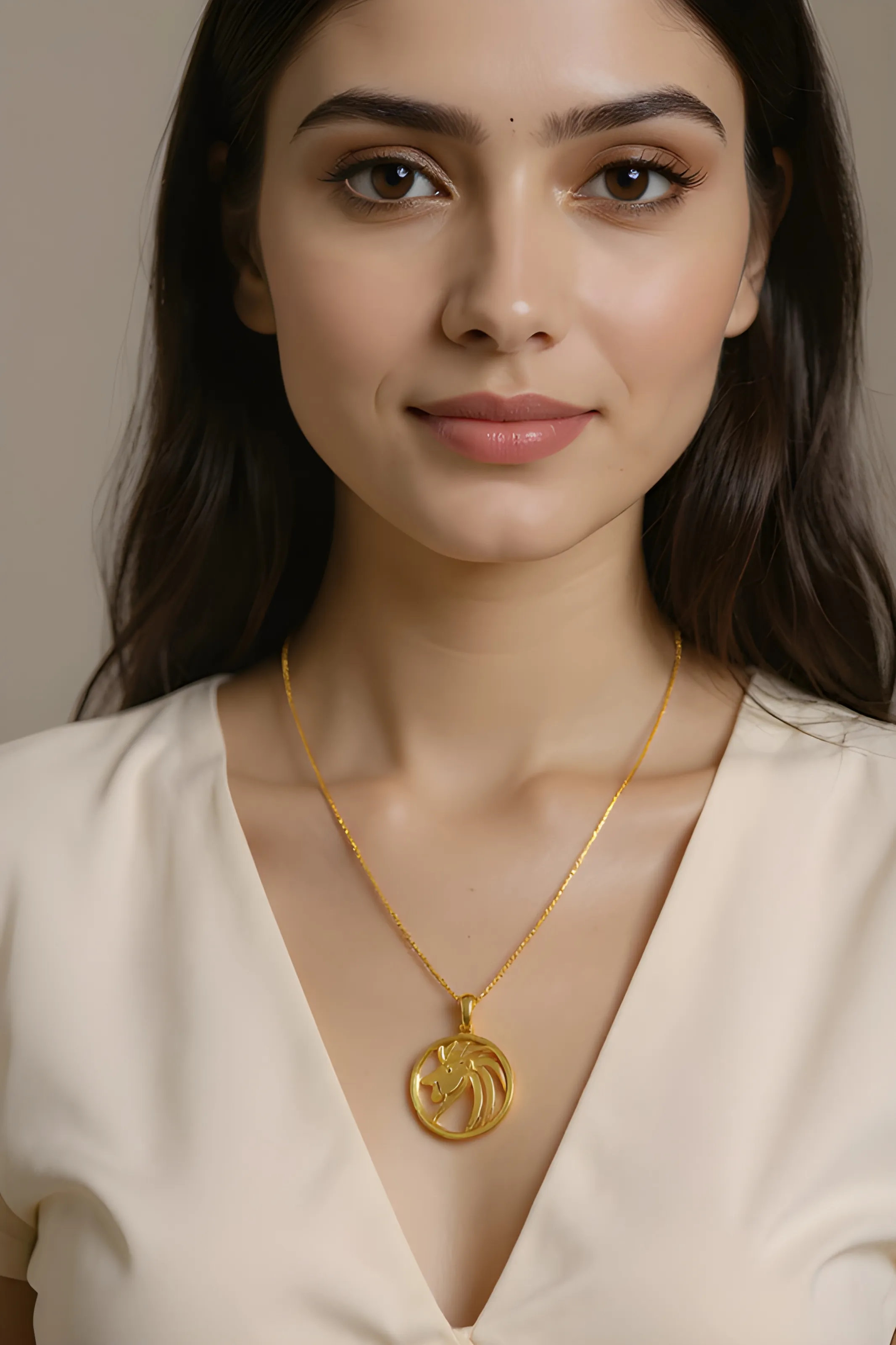Lion Gold Pendant view 2