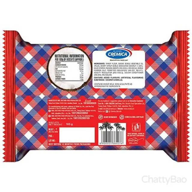 Cremica Coconut Cookies 185 g view 2