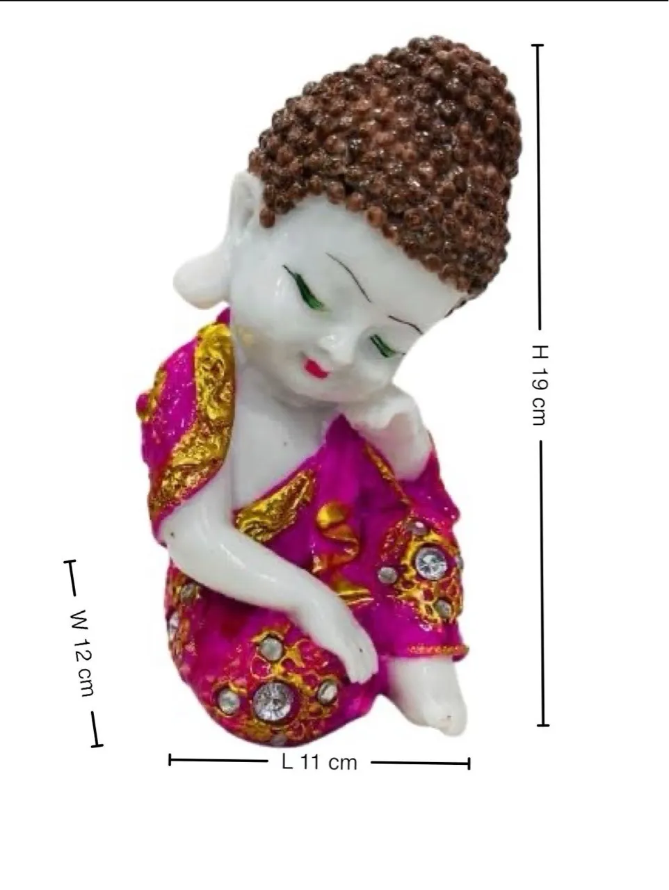 Decorative Pink Buddha Figurine view 4