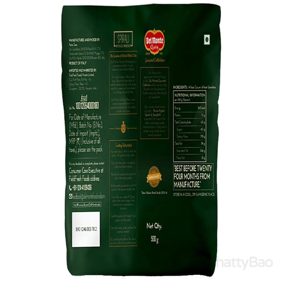 Del Monte Whole Wheat Gourmet Pasta - Spirali 500 g view 2