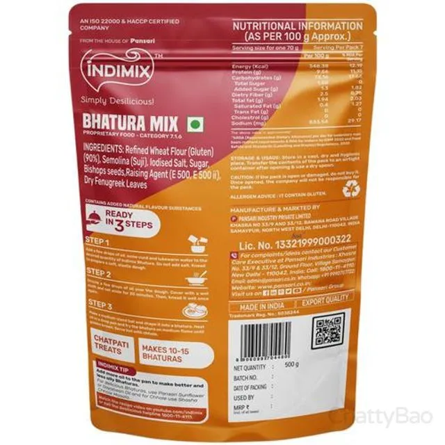 Pansari Indimix Bhatura Mix 500 g view 2