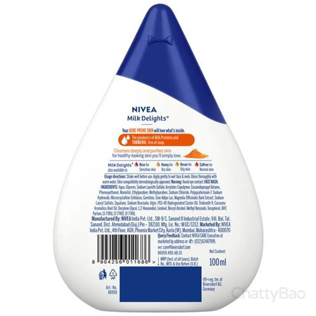 NIVEA Milk Delights Face Wash With Turmeric 100 ml view 2