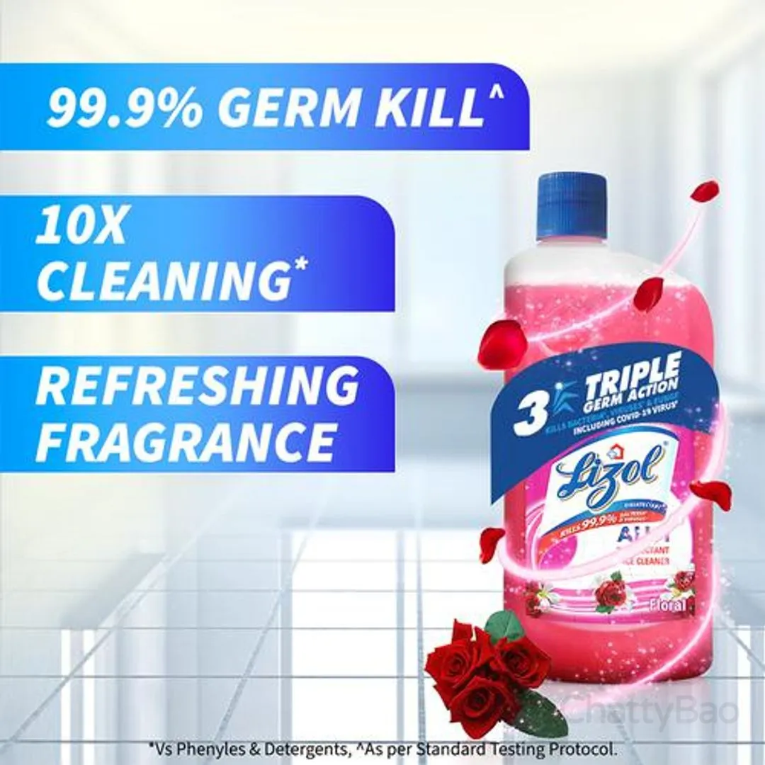 Lizol Disinfectant Surface & Floor Cleaner - Floral 1 L view 4