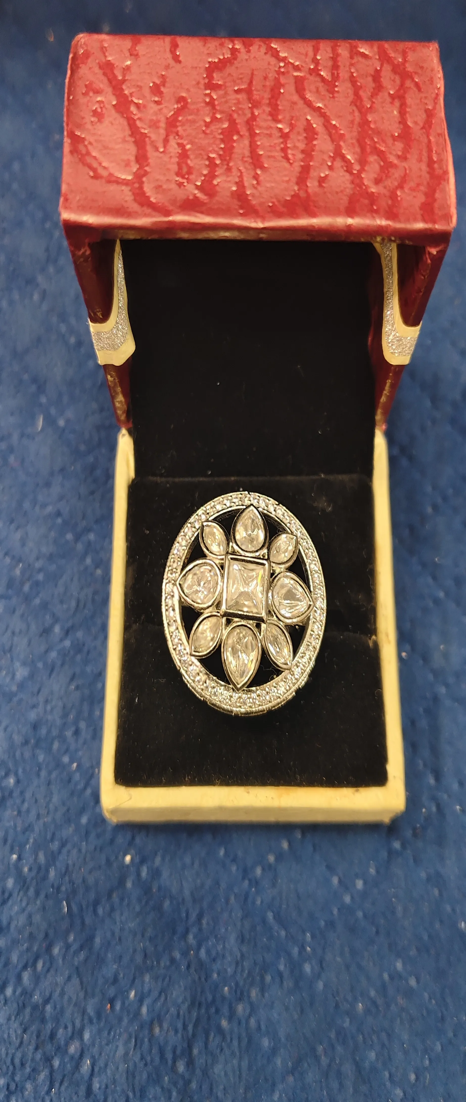 Silver Flower Ring Mizo night view 2