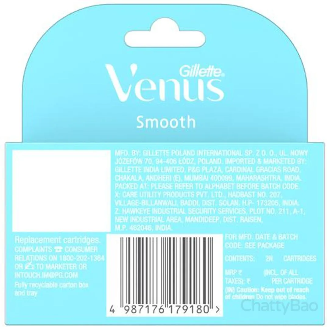 Gillette Venus Smooth - Razor Blade For Women 2 Pieces view 2
