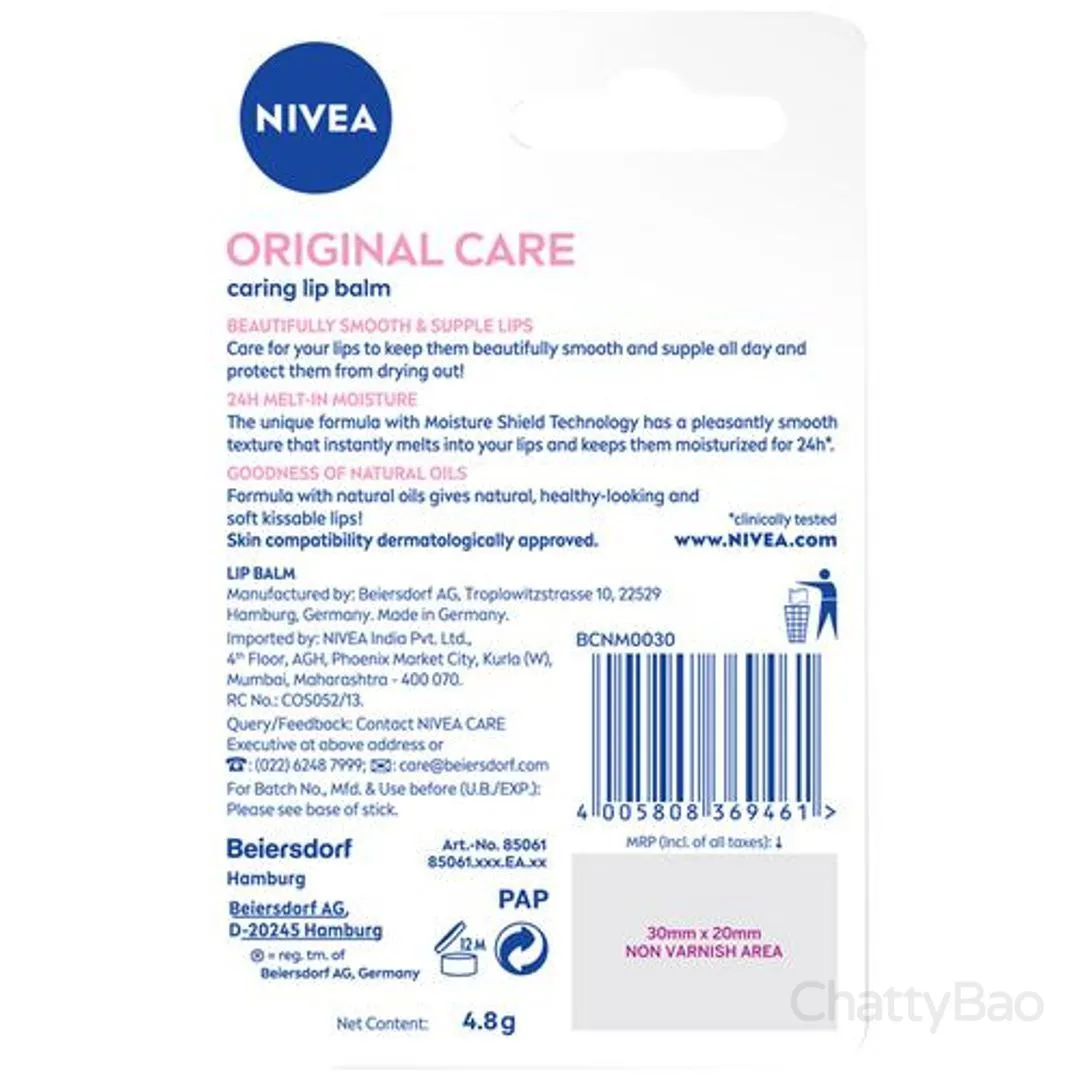 Nivea Lip Balm - Original Care 4.8 g view 2