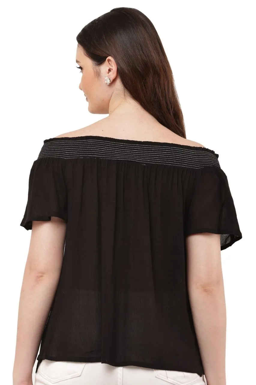 Black Off-Shoulder Top view 5