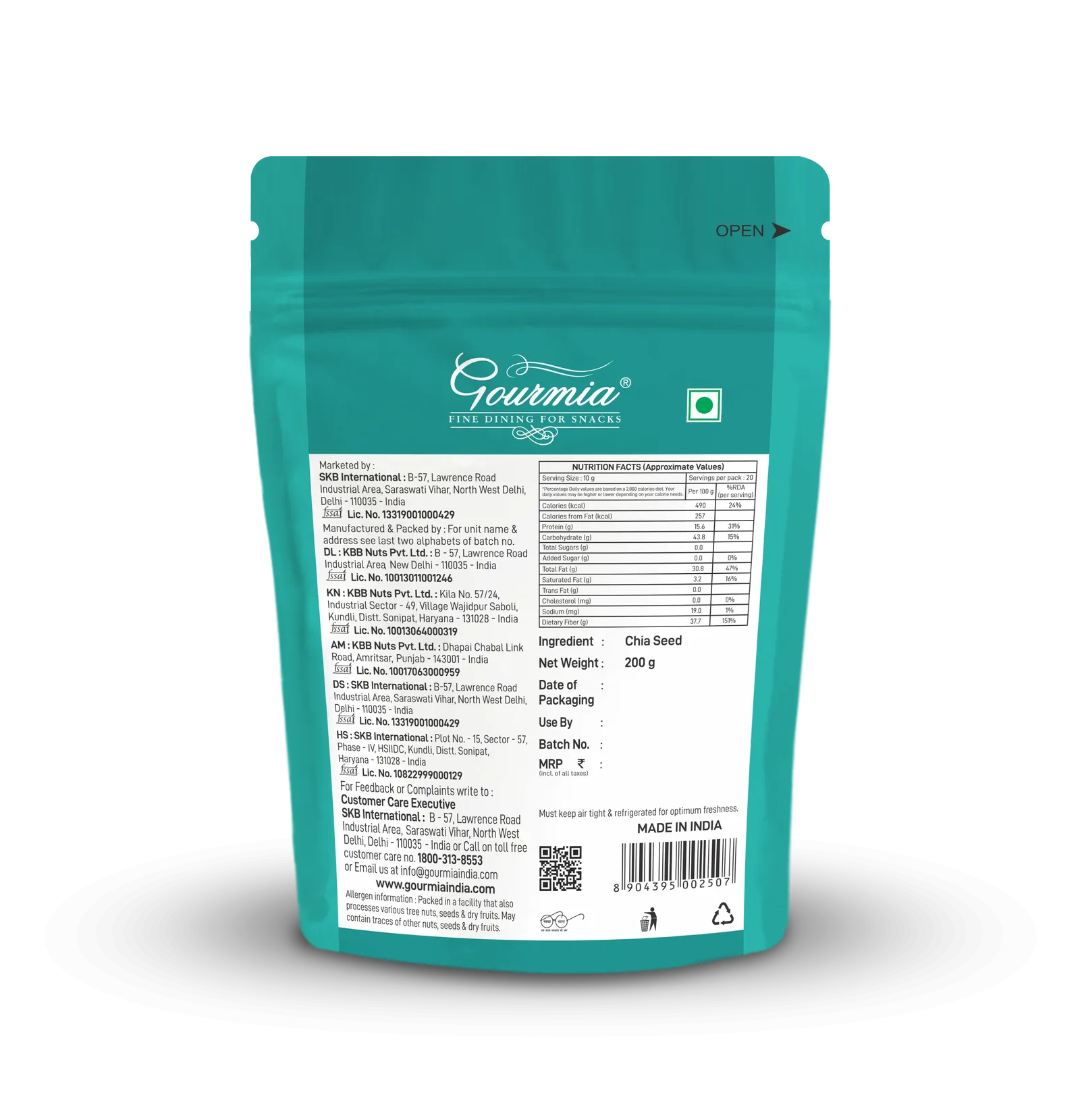 Gourmia Black Chia Seeds 200 g view 2