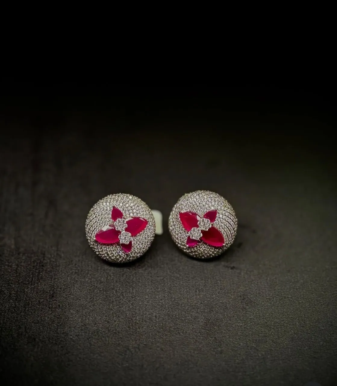 Ruby Floral Earrings