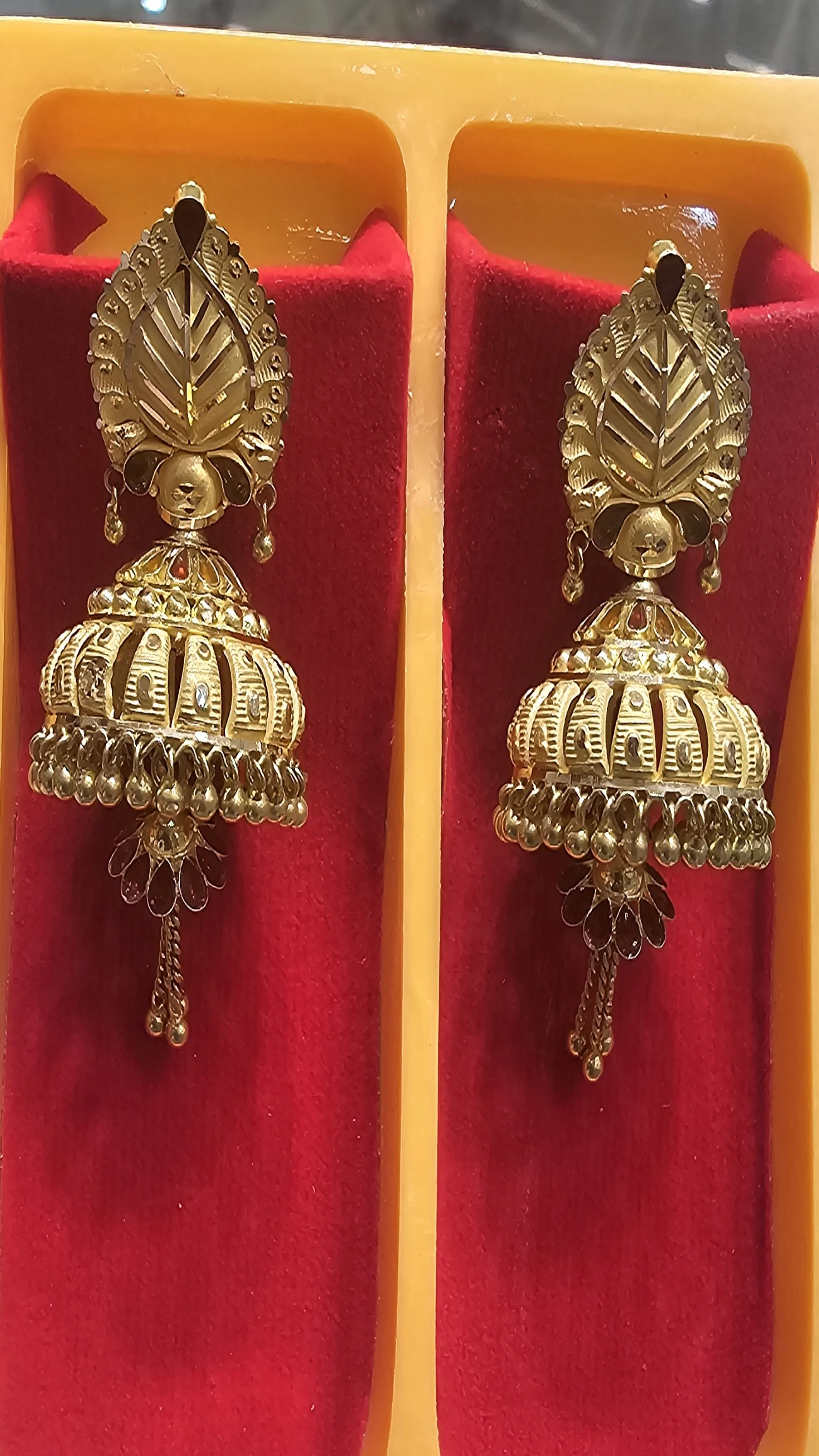 Gold Jhumka Earrings view 2