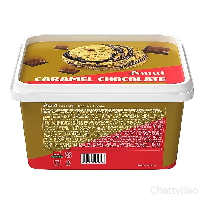 Amul Caramel Chocolate Gold Ice Cream 1 L view 2