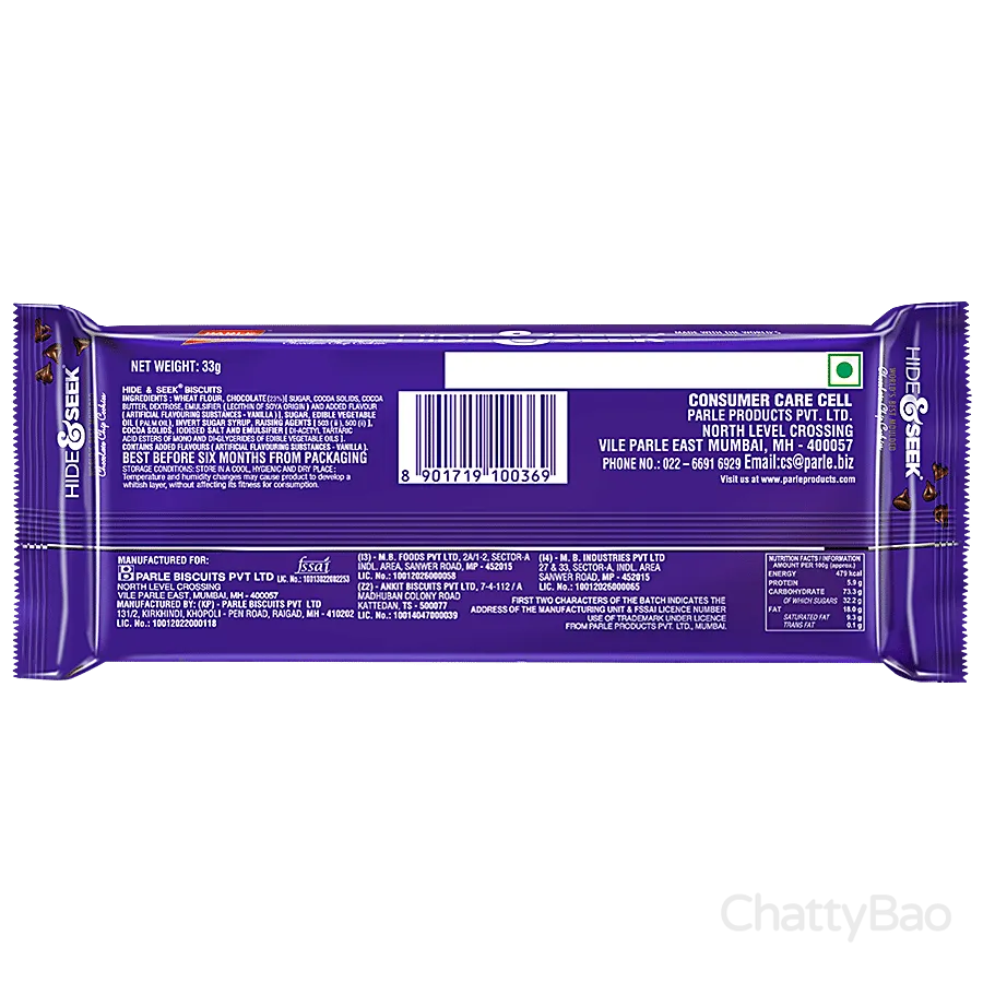 Parle Hide & Seek - Chocolate Chip 33 g view 2