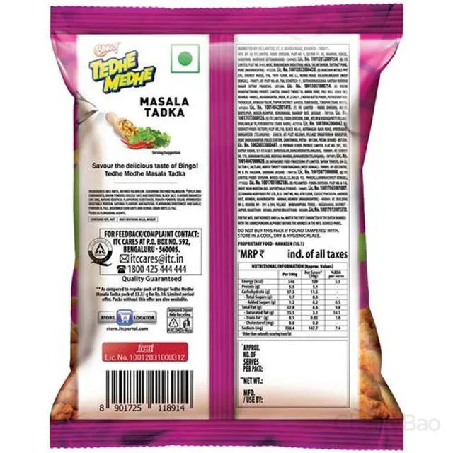 Bingo Tedhe Medhe Masala Tadka 45 g view 2