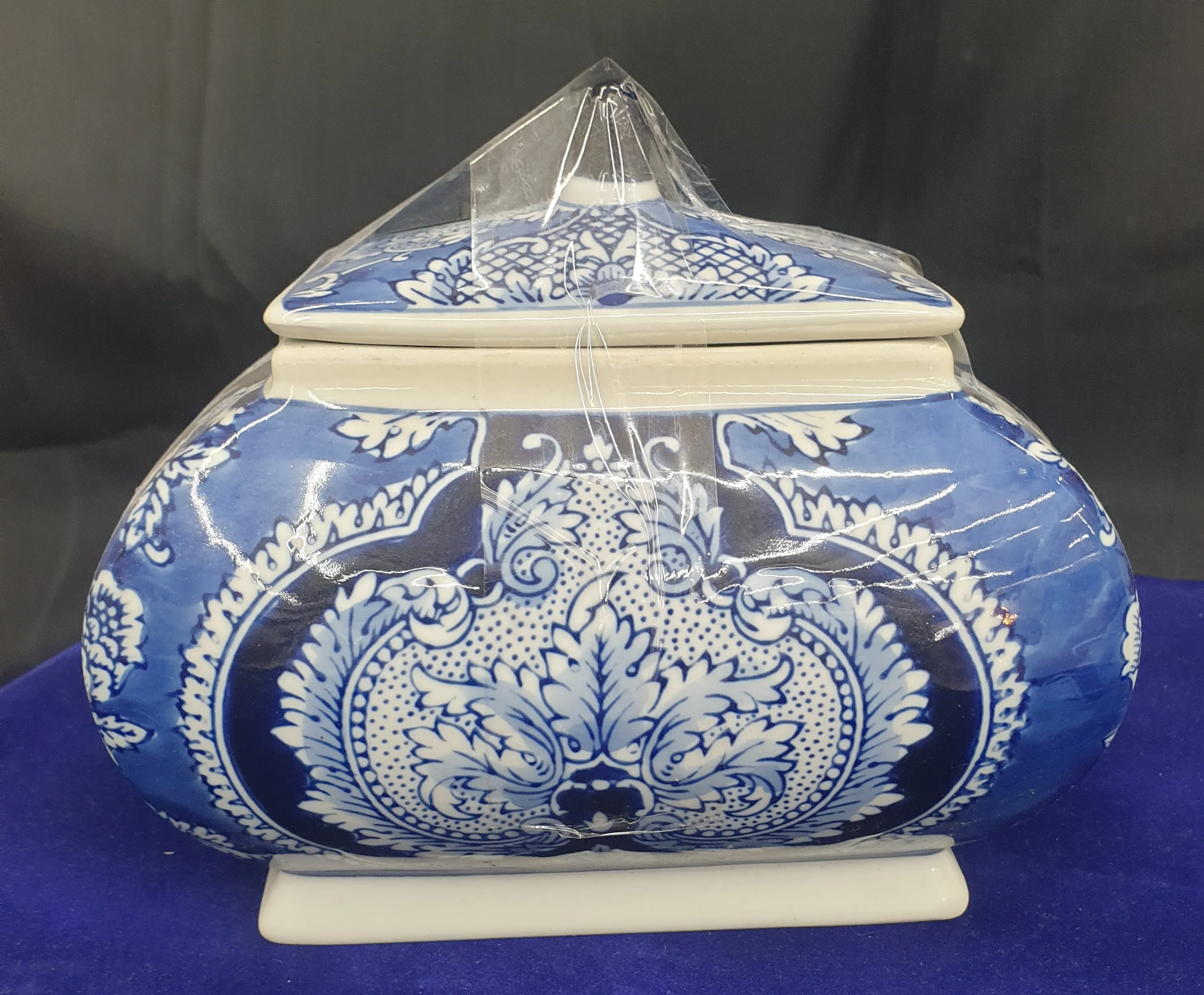 Blue and White Candy Jar view 2