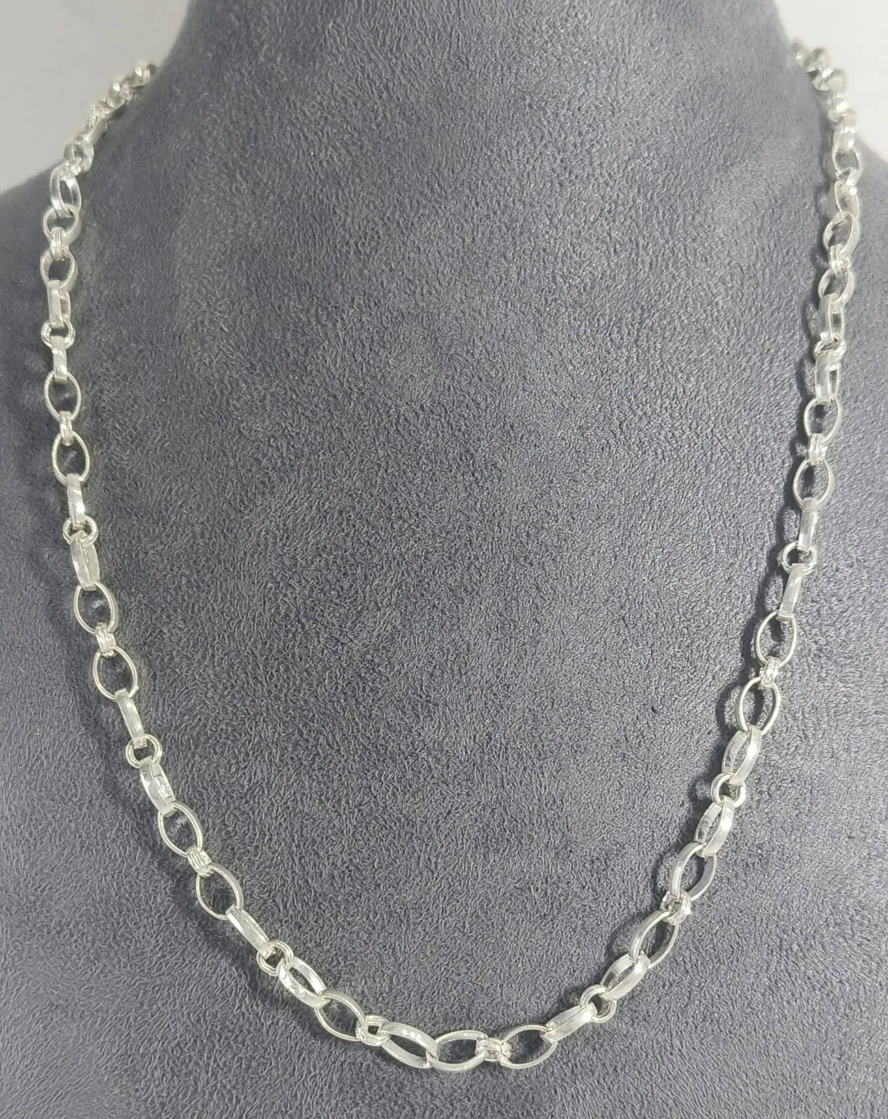 Silver Cable Chain Necklace view 3