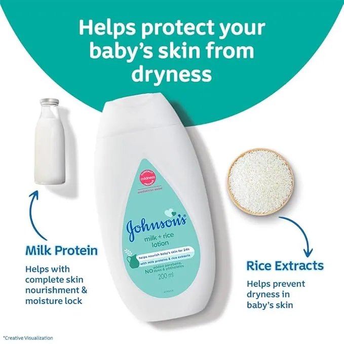 Johnsons Milk and Rice Baby Lotion 200 ml view 3