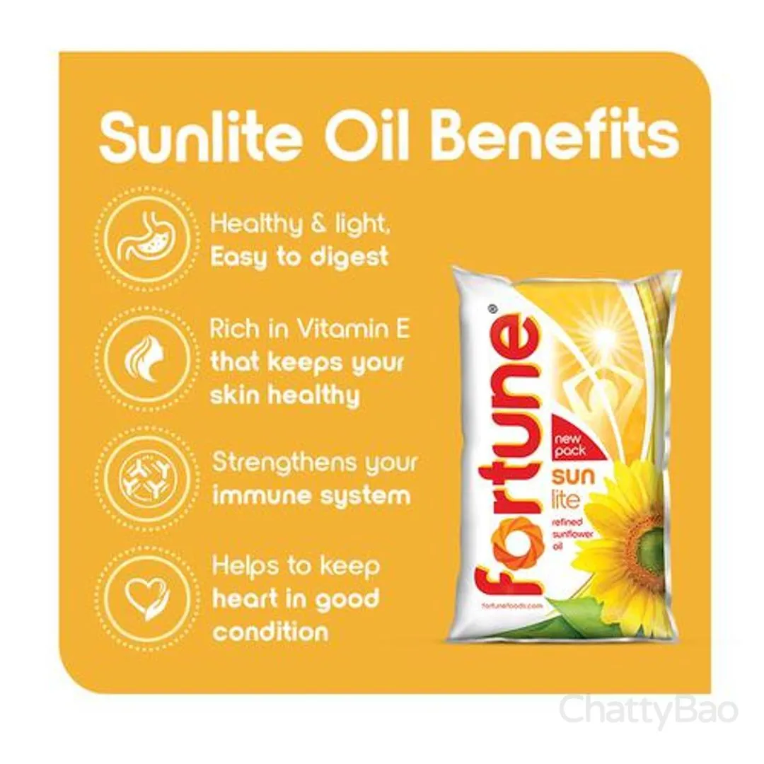 Fortune Refined Sunflower Oil Pouch 1 L view 5