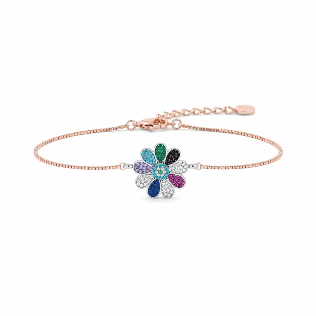Floral Gemstone Bracelet view 2