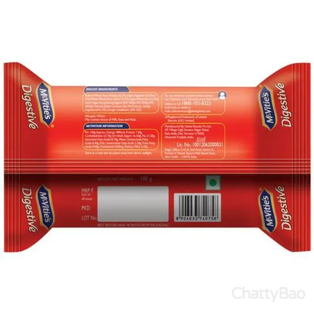 McVitie's Digestive High Fibre Biscuits 100 g view 2