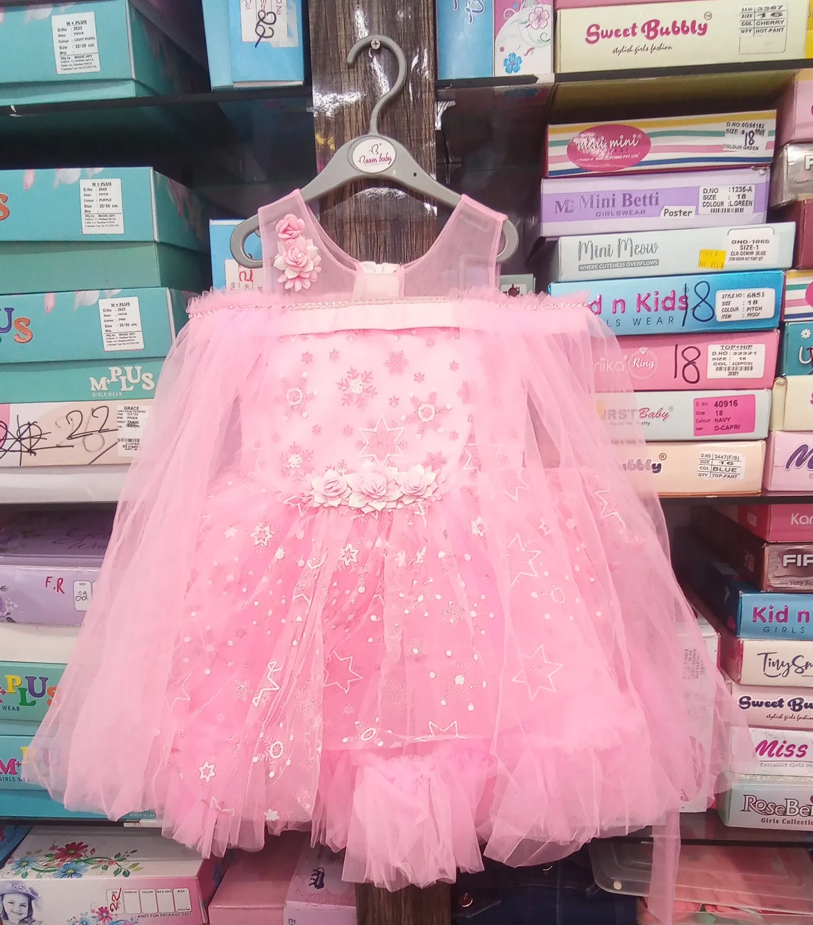 Girls Fancy Frock Pink view 3