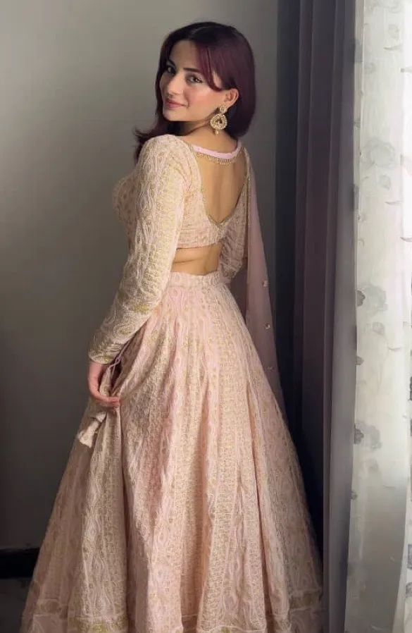 Riwayat Lehenga Set- Blush Pink view 5