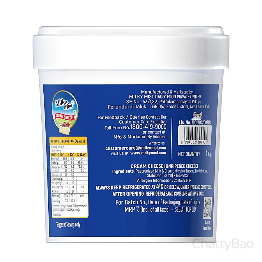 Milky Mist Cream Cheese 1 Kg view 2