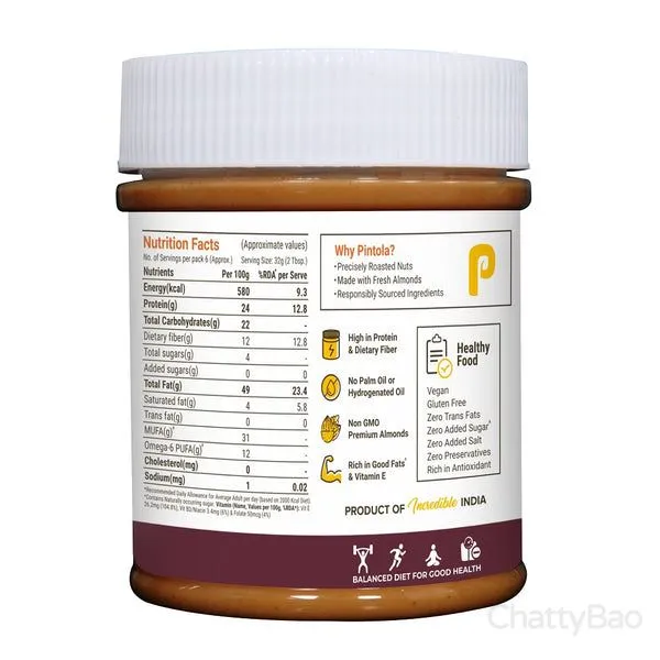 Pintola Almond Butter Creamy 200 g view 2