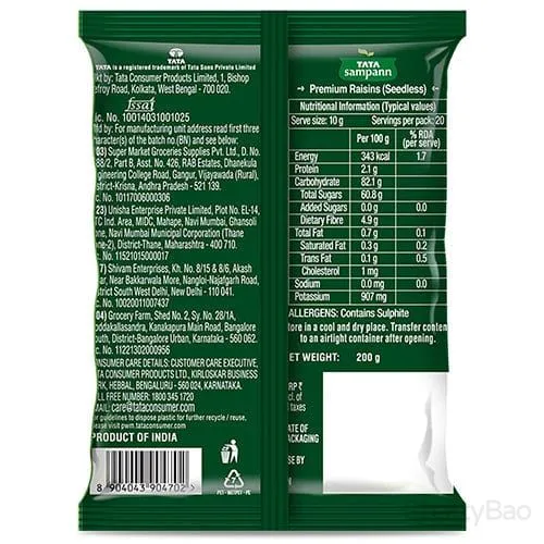 Tata Sampann Premium Raisins Seedless Kishmish 200 g view 2