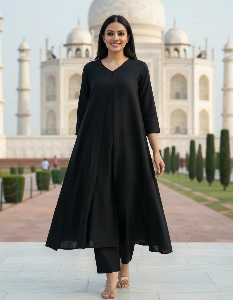 Black Kurta Set view 8