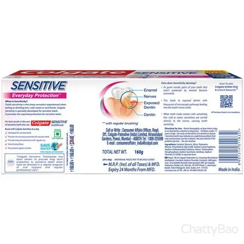 Colgate Sensitive Everyday Protection Toothpaste 80 g each (Pack of 2) view 2