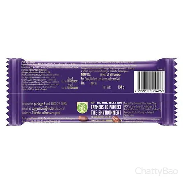 Cadbury Dairy Milk Chocolate Bar Family Pack 134 g view 2