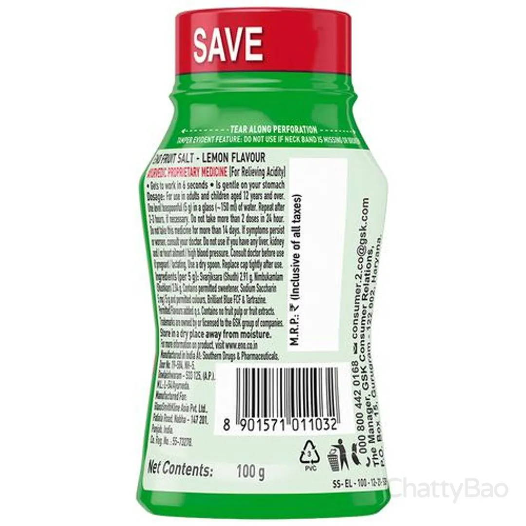 Eno Fruit Salt - Lemon 100 g view 2